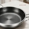 CGUCOOK stainless steel double-ear honeycomb frying pan, non-stick pan, low-smoke stir-frying pan, steak frying pan, uniform heat conduction, universal stainless steel pan for frying eggs Specification image